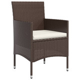 7-dijelni vrtni blagovaonski set s jastucima smeđe-crni 3156629