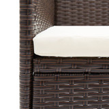 7-dijelni vrtni blagovaonski set s jastucima smeđe-crni 3156629