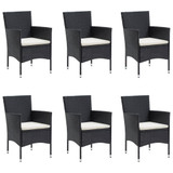 7-dijelni vrtni blagovaonski set s jastucima crni 3156601