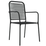 7-dijelni vrtni blagovaonski set crni pamučno uže i čelik 3156541