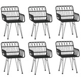 7-dijelni vrtni blagovaonski set od poliratana crni 3157871