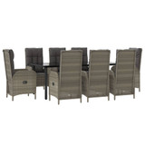 9-dijelni vrtni blagovaonski set crno-sivi od poliratana 3185204