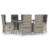 7-dijelni vrtni blagovaonski set sivi od poliratana 3185026