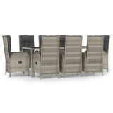 9-dijelni vrtni blagovaonski set sivi od poliratana 3185028