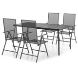 5-dijelni vrtni blagovaonski set antracit čelični 3187982