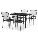 5-dijelni vrtni blagovaonski set antracit čelični 3187970