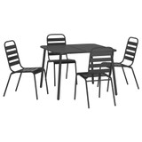 5-dijelni vrtni blagovaonski set antracit čelični 3187989