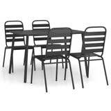 5-dijelni vrtni blagovaonski set antracit čelični 3187991