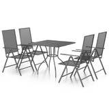 5-dijelni vrtni blagovaonski set antracit čelični 3187976
