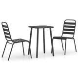 3-dijelni vrtni blagovaonski set antracit čelični 3187985