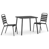 3-dijelni vrtni blagovaonski set antracit čelični 3187987