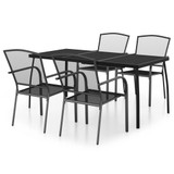 5-dijelni vrtni blagovaonski set antracit čelični 3187972