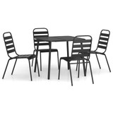 5-dijelni vrtni blagovaonski set antracit čelični 3187988