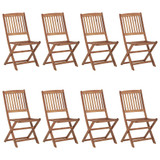 Sklopive vrtne stolice s jastucima 8 kom masivno bagremovo drvo 3075040