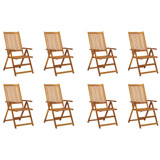 Sklopive vrtne stolice 8 kom od masivnog bagremovog drva 3075053