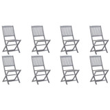 Sklopive vrtne stolice s jastucima 8 kom masivno bagremovo drvo 3078290