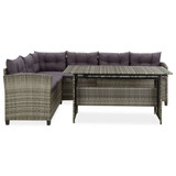 2-dijelna vrtna garnitura od poliratana s jastucima siva 316871