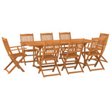 9-dijelni vrtni blagovaonski set od masivnog bagremovog drva 3086986