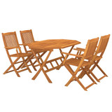 5-dijelni vrtni blagovaonski set od masivnog bagremovog drva 3086996