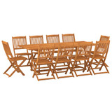 11-dijelni vrtni blagovaonski set od masivnog drva bagrema 3086987