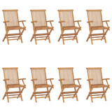 Sklopive vrtne stolice 8 kom od masivne tikovine 3096595