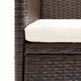 3-dijelni vrtni blagovaonski set s jastucima poliratan smeđi 3094991