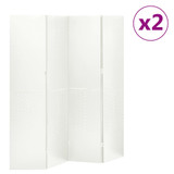 Sobne pregrade s 4 panela 2 kom bijele 160 x 180 cm čelične 3095194