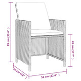 9-dijelni vrtni blagovaonski set s jastucima crni od poliratana 3095507