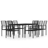 9-dijelni vrtni blagovaonski set crni 3099208