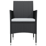 7-dijelni vrtni blagovaonski set s jastucima crni 3099285