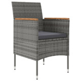 7-dijelni vrtni blagovaonski set s jastucima sivo-crni 3099339