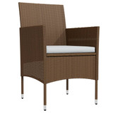 7-dijelni vrtni blagovaonski set s jastucima smeđe-crni 3099326