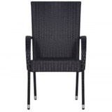 5-dijelni vrtni blagovaonski set s jastucima crni 3099379