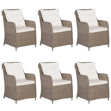 7-dijelni vrtni blagovaonski set smeđi 3099556