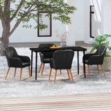 5-dijelni vrtni blagovaonski set s jastucima crni 3099519