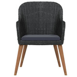 7-dijelni vrtni blagovaonski set s jastucima crni 3099521