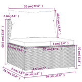 4-dijelna vrtna garnitura od poliratana s jastucima smeđa 3101642