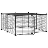 Kavez za ljubimce s 12 panela i vratima crni 35 x 35 cm čelični 3114054 Kavez za ljubimce s 12 panela i vratima crni 35 x 35 cm čelični 3114054