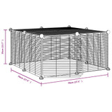 Kavez za ljubimce s 12 panela i vratima crni 35 x 35 cm čelični 3114054 Kavez za ljubimce s 12 panela i vratima crni 35 x 35 cm čelični 3114054
