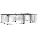 Kavez za ljubimce s 20 panela i vratima crni 35 x 35 cm čelični 3114055