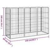 Ograda za pse s 8 panela crna 50 x 100 cm čelik obložen prahom 3115958