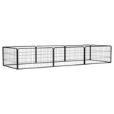 Ograda za pse s 8 panela crna 100 x 50 cm čelik obložen prahom 3115967