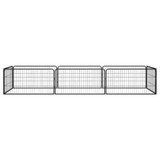 Ograda za pse s 8 panela crna 100 x 50 cm čelik obložen prahom 3115967