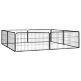 Ograda za pse s 8 panela crna 100 x 50 cm čelik obložen prahom 3115967