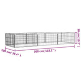 Ograda za pse s 8 panela crna 100 x 50 cm čelik obložen prahom 3115967