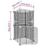Kavez za ljubimce s 8 panela i vratima crni 35 x 35 cm čelični 3114035 Kavez za ljubimce s 8 panela i vratima crni 35 x 35 cm čelični 3114035