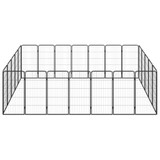 Ograda za pse s 24 panela crna 50 x 100 cm čelik obložen prahom 3115962