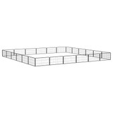 Ograda za pse s 24 panela crna 100 x 50 cm čelik obložen prahom 3115971