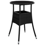 5-dijelni vrtni bistro set od poliratana s jastucima crni 3187417