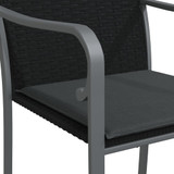 Vrtne stolice s jastucima 6 kom crne 56x59x84 cm od poliratana 3187076